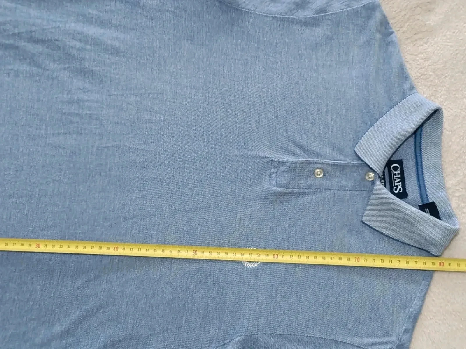 Blue Heather Chaps Polo Embroidered Logo Size M – photo 14